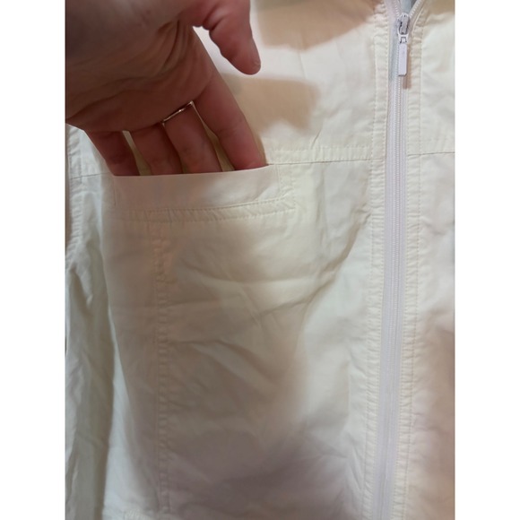 Chicos Womens Off White Full Zip Jacket Size 2 Lightweight Utility Pockets - Picture 6 of 6